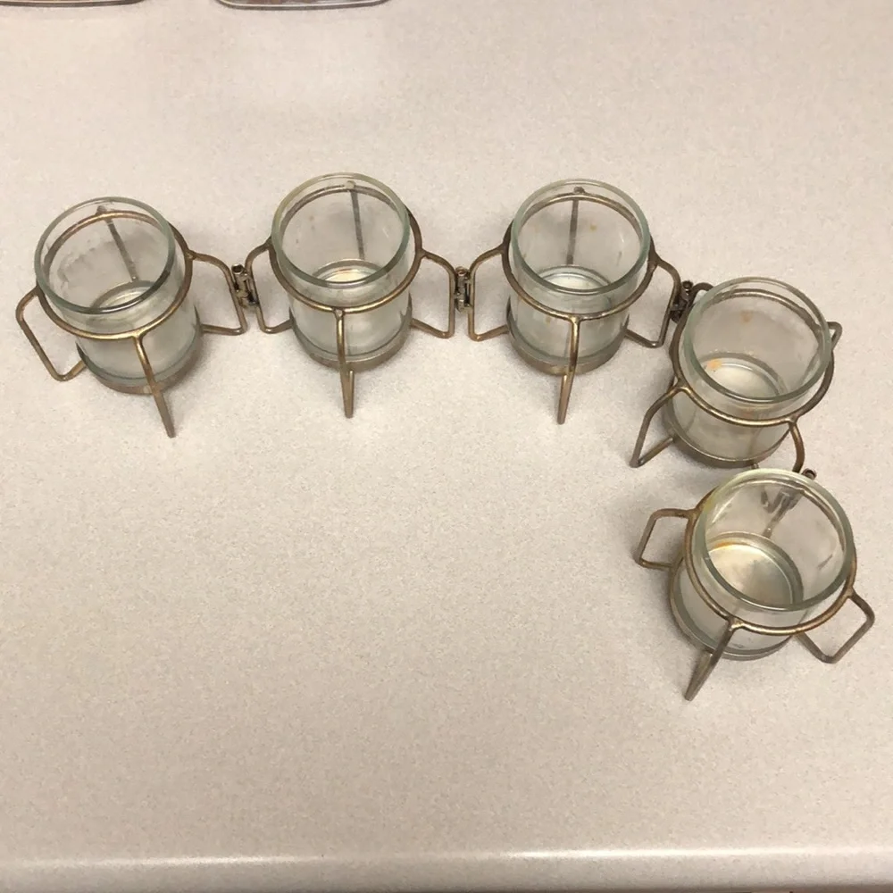 🖤Vintage MCM Mid Century Modern Movable Brass Glass Votive Holder Home Goods🖤 - Picture 3 of 7